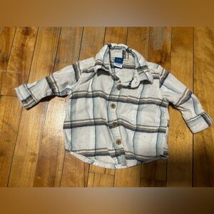 Old Navy Kids Button Down Shirt in Cream and Brown